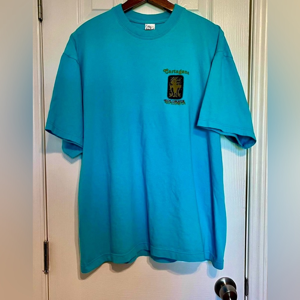 Cartagena Colombia Blue Green Cotton Way Graphic T-Shirt